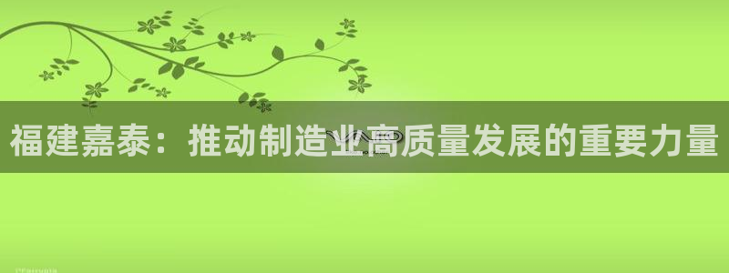 天辰娱乐平台地址在哪里：福建嘉泰：推动制造业高质量发展的重要力量