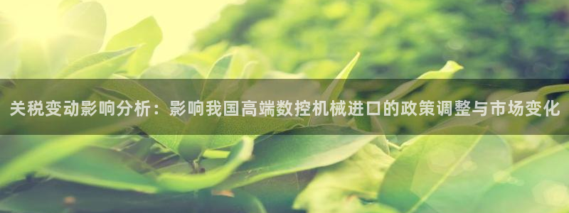 天辰娱乐登陆：关税变动影响分析：影响我国高端数控机械进口的政策调整与市场变化